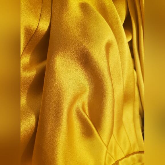 Catherine Malandrino 100% Silk Golden Liquid Maxi Dress Sz 4 - Picture 14 of 15